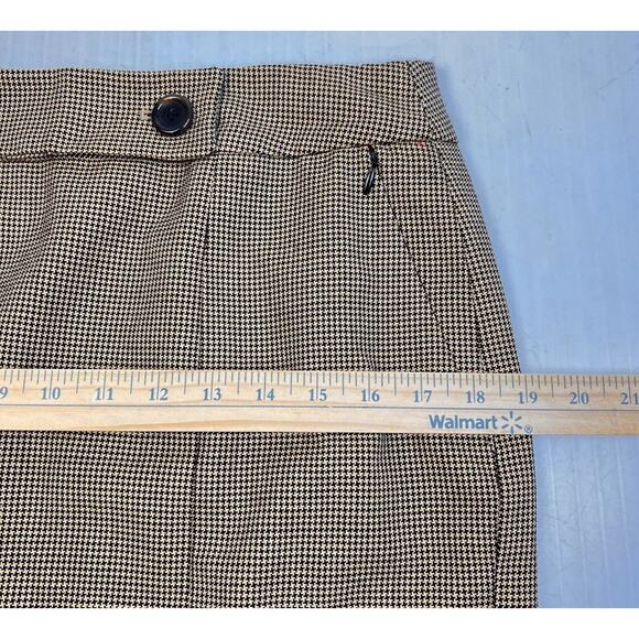 Carlisle Wool Blend Straight Skirt Women's 6 Brown Houndstooth Career Classic - Picture 6 of 8